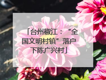 台州椒江：“全国文明村镇”落户下陈广兴村