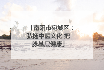 南阳市宛城区：弘扬中医文化 把脉基层健康