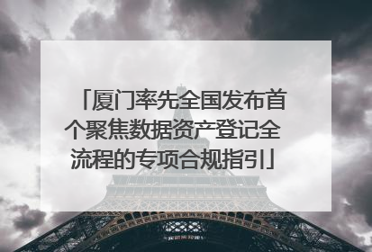 厦门率先全国发布首个聚焦数据资产登记全流程的专项合规指引