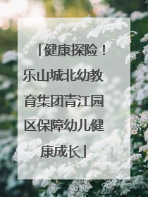 健康探险！乐山城北幼教育集团青江园区保障幼儿健康成长