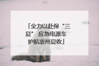全力以赴保“三夏” 应急电源车护航襄州夏收