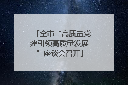 全市“高质量党建引领高质量发展”座谈会召开
