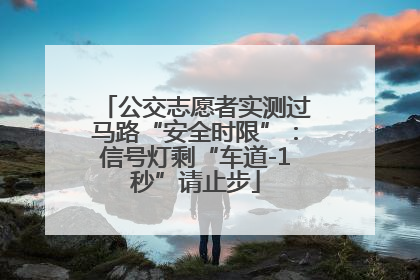 公交志愿者实测过马路“安全时限”：信号灯剩“车道-1秒”请止步