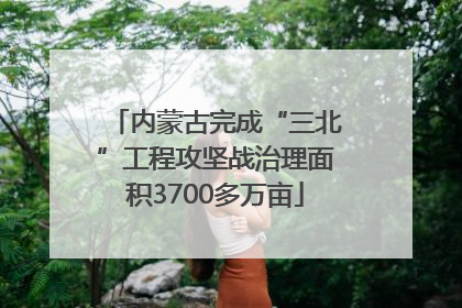 内蒙古完成“三北”工程攻坚战治理面积3700多万亩