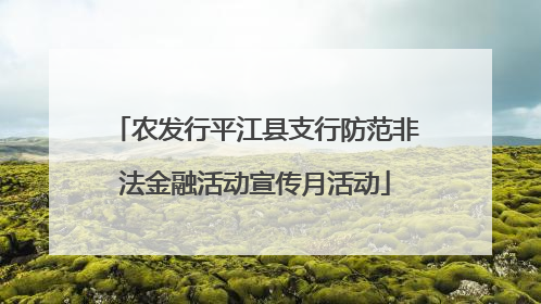 农发行平江县支行防范非法金融活动宣传月活动
