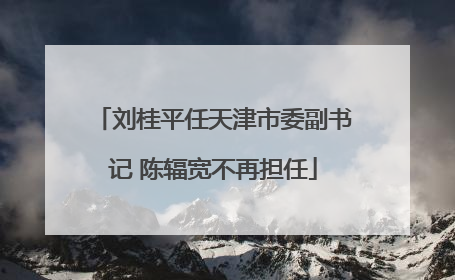 刘桂平任天津市委副书记 陈辐宽不再担任