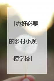 办好必要的乡村小规模学校