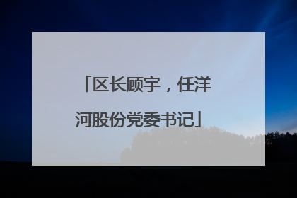 区长顾宇，任洋河股份党委书记