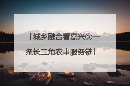 城乡融合看嘉兴③一条长三角农事服务链