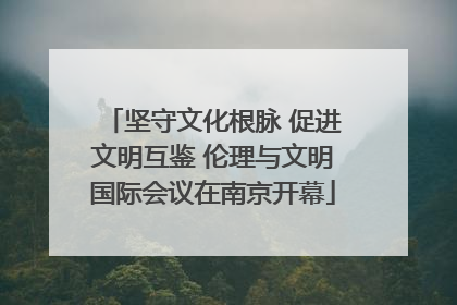 坚守文化根脉 促进文明互鉴 伦理与文明国际会议在南京开幕
