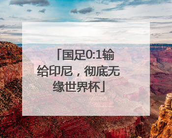 国足0:1输给印尼，彻底无缘世界杯
