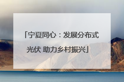 宁夏同心：发展分布式光伏 助力乡村振兴