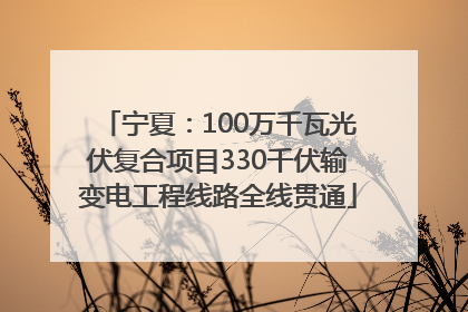 宁夏：100万千瓦光伏复合项目330千伏输变电工程线路全线贯通
