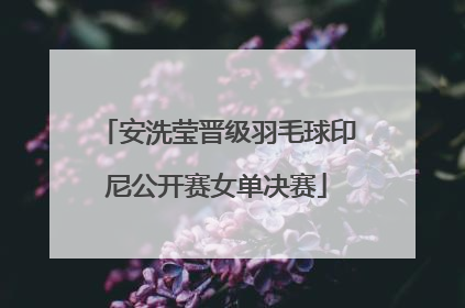 安洗莹晋级羽毛球印尼公开赛女单决赛