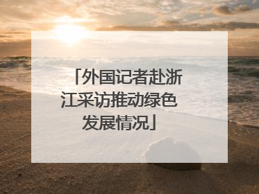 外国记者赴浙江采访推动绿色发展情况