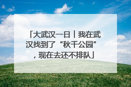 大武汉一日︱我在武汉找到了“秋千公园”，现在去还不排队