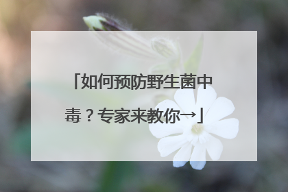 如何预防野生菌中毒？专家来教你→