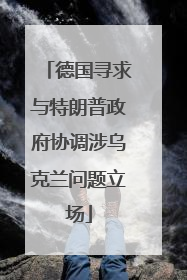 德国寻求与特朗普政府协调涉乌克兰问题立场