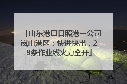 山东港口日照港三公司岚山港区：快进快出，29条作业线火力全开