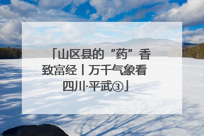 山区县的“药”香致富经丨万千气象看四川·平武③