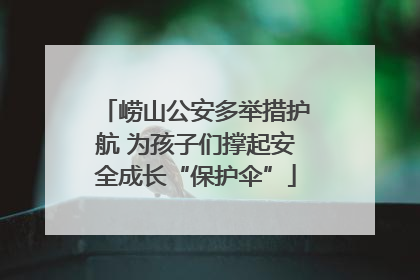 崂山公安多举措护航 为孩子们撑起安全成长“保护伞”