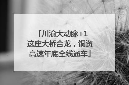 川渝大动脉+1 这座大桥合龙，铜资高速年底全线通车