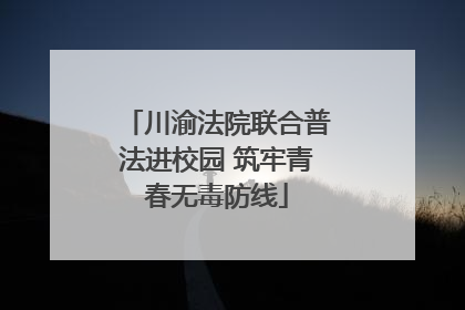 川渝法院联合普法进校园 筑牢青春无毒防线