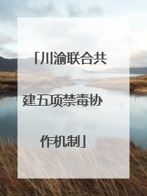 川渝联合共建五项禁毒协作机制