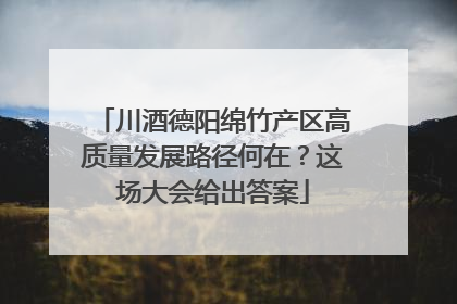 川酒德阳绵竹产区高质量发展路径何在？这场大会给出答案