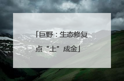 巨野：生态修复点“土”成金