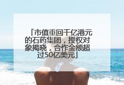 市值重回千亿港元的石药集团，授权对象揭晓，合作金额超过50亿美元