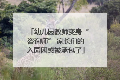 幼儿园教师变身“咨询师” 家长们的入园困惑被承包了