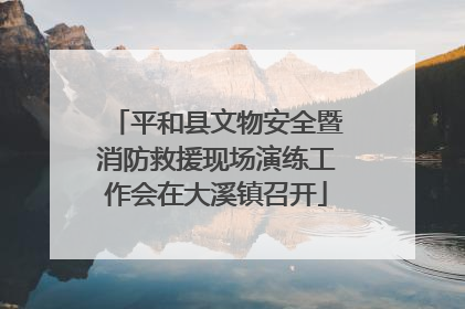 平和县文物安全暨消防救援现场演练工作会在大溪镇召开