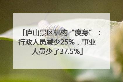 庐山景区机构“瘦身”：行政人员减少25%，事业人员少了37.5%