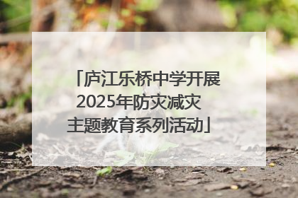庐江乐桥中学开展2025年防灾减灾主题教育系列活动