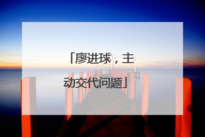 廖进球，主动交代问题