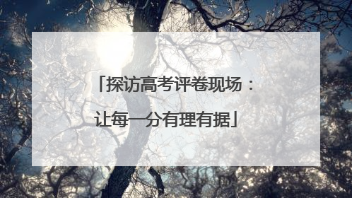探访高考评卷现场：让每一分有理有据