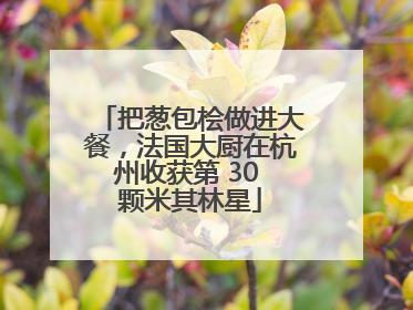 把葱包桧做进大餐，法国大厨在杭州收获第 30 颗米其林星