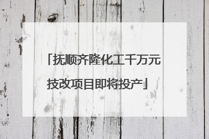 抚顺齐隆化工千万元技改项目即将投产