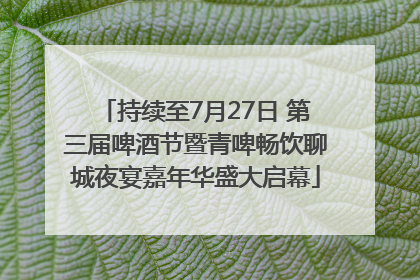 持续至7月27日 第三届啤酒节暨青啤畅饮聊城夜宴嘉年华盛大启幕
