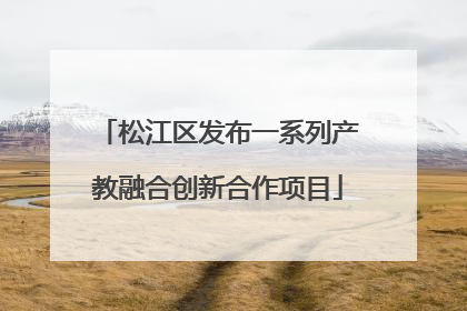松江区发布一系列产教融合创新合作项目