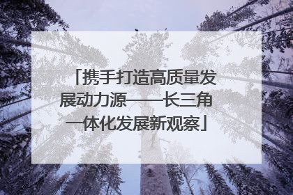 携手打造高质量发展动力源——长三角一体化发展新观察