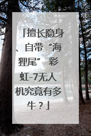 擅长隐身、自带“海狸尾” 彩虹-7无人机究竟有多牛？