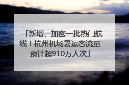 新增、加密一批热门航线！杭州机场暑运客流量预计超910万人次