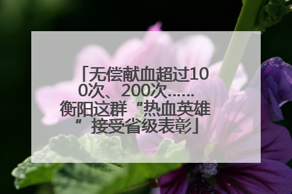 无偿献血超过100次、200次……衡阳这群“热血英雄”接受省级表彰