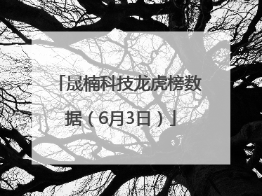 晟楠科技龙虎榜数据（6月3日）
