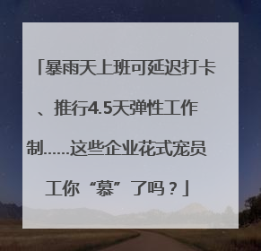暴雨天上班可延迟打卡、推行4.5天弹性工作制……这些企业花式宠员工你“慕”了吗？