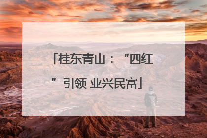 桂东青山：“四红”引领 业兴民富