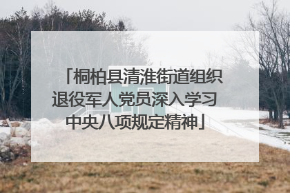 桐柏县清淮街道组织退役军人党员深入学习中央八项规定精神