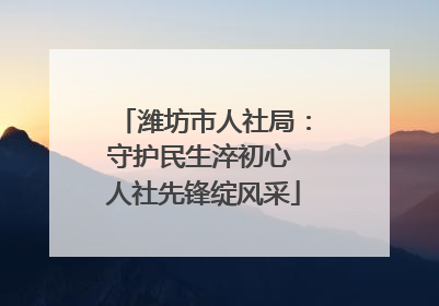 潍坊市人社局：守护民生淬初心 人社先锋绽风采